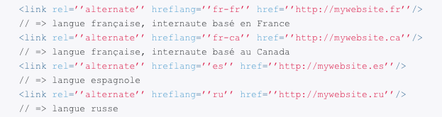 Code balise Hreflang