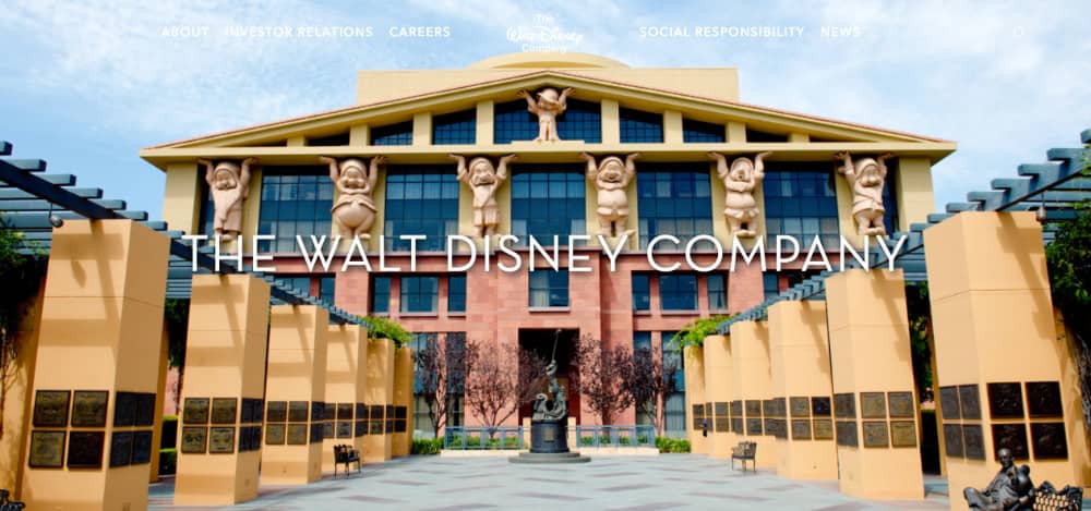 Site de Walt Disney, basé sur le CMS WordPress
