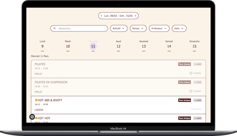 Planning de cours