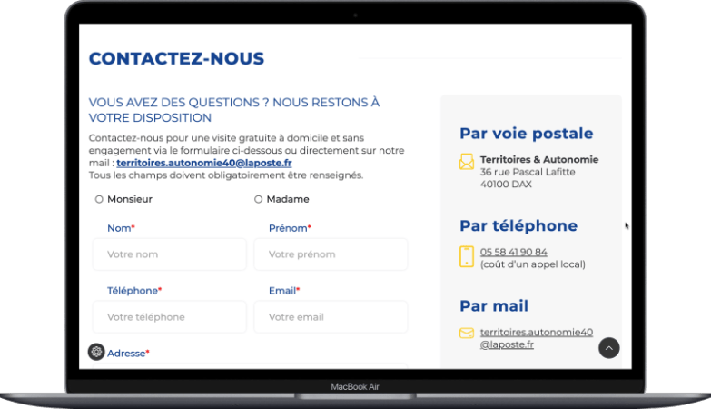 Section Contactez-nous